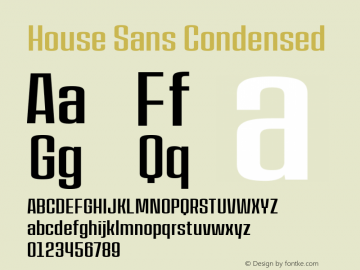 House Sans Condensed Version 1.000;PS 001.000;hotconv 1.0.88;makeotf.lib2.5.64775;YWFTv17 Font Sample