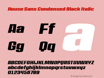 House Sans Cond Black Ita Version 1.000;PS 001.000;hotconv 1.0.88;makeotf.lib2.5.64775;YWFTv17图片样张