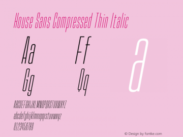 HouseSans-CompThinIta Version 1.000;PS 001.000;hotconv 1.0.88;makeotf.lib2.5.64775;YWFTv17图片样张