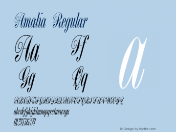 Amalia Regular Version 1.00 January, 2014, initial release Font Sample
