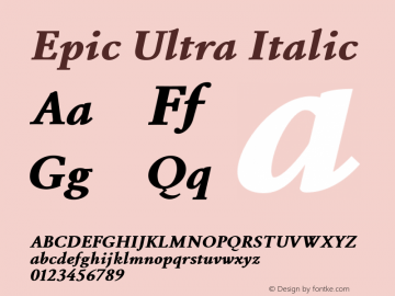 Epic-UltraItalic Version 1.000 2007 initial release图片样张