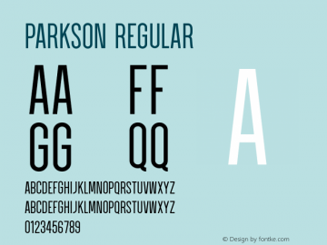 Parkson-Regular Version 1.000;PS 001.000;hotconv 1.0.88;makeotf.lib2.5.64775图片样张