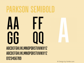 Parkson-SemiBold Version 1.000;PS 001.000;hotconv 1.0.88;makeotf.lib2.5.64775图片样张