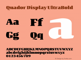 Quador Display UltraBold Version 1.000;PS 001.000;hotconv 1.0.88;makeotf.lib2.5.64775;YWFTv17图片样张