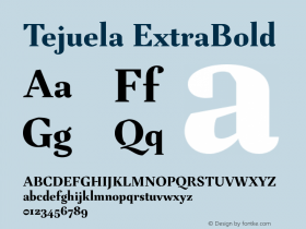 Tejuela-ExtraBold Version 1.000;PS 001.000;hotconv 1.0.88;makeotf.lib2.5.64775图片样张