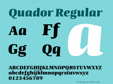 Quador-ExtraBoldItalic 1.000 Font Sample