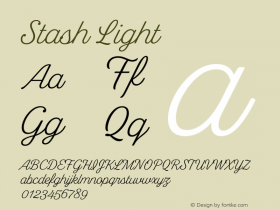 Stash-Light Version 1.000 Font Sample