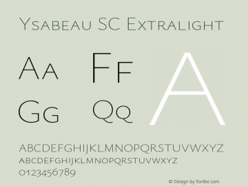 Ysabeau SC Extralight Version 0.003 Font Sample