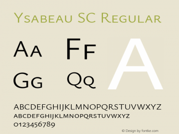 Ysabeau SC Regular Version 0.003 Font Sample