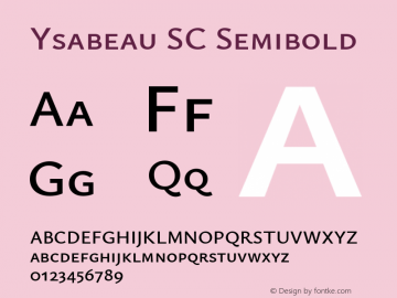 Ysabeau SC Semibold Version 0.003 Font Sample