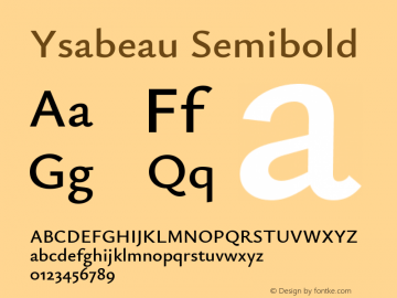 Ysabeau Semibold Version 0.003图片样张