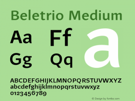 Beletrio-Medium Version 1.000 Font Sample