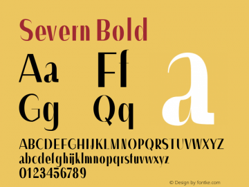 Severn-Bold Version 1.0 Font Sample