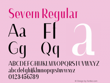 Severn-Regular Version 1.0 Font Sample