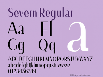 Severn Regular Version 1.0 Font Sample