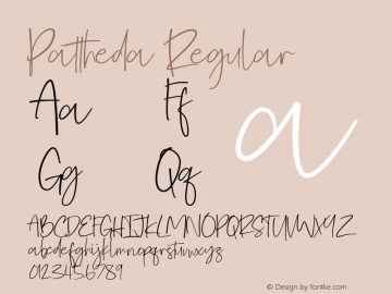 Pattheda Version 1.00;January 22, 2019;FontCreator 11.0.0.2408 32-bit图片样张