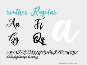 routher Version 1.00;January 22, 2019;FontCreator 11.5.0.2427 64-bit Font Sample