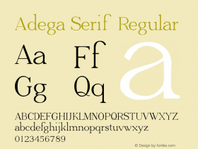 Adega Serif Version 1.51;April 1, 2018;FontCreator 11.0.0.2408 32-bit图片样张