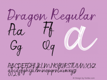 Dragon Version 1.00;January 16, 2019;FontCreator 11.5.0.2430 64-bit图片样张