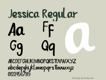 Jessica Version 1.00;January 21, 2019;FontCreator 11.5.0.2427 32-bit图片样张