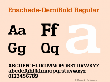 Enschede-DemiBold Regular B & P Graphics Ltd.:28.6.1993 Font Sample