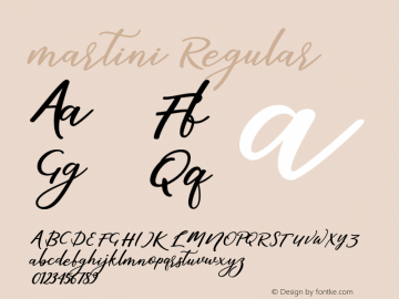 martini-Regular Version 1.000 Font Sample