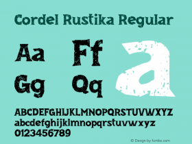 Cordel Rustika Version 1.00;January 22, 2019;FontCreator 11.0.0.2407 64-bit Font Sample