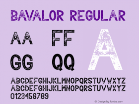 Bavalor Version 1.00;January 21, 2019;FontCreator 11.5.0.2430 64-bit Font Sample