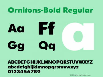 Ornitons-Bold Regular B & P Graphics Ltd.:05.04.1993 Font Sample