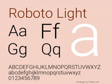 Roboto Light21382017 Regular Version 2.138; 2017 Font Sample