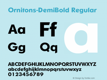 Ornitons-DemiBold Regular 001.001 Font Sample