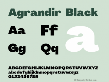 Agrandir Black Version 2.000 Font Sample