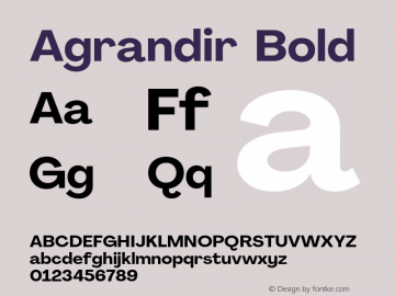 Agrandir Bold Version 2.000;PS 002.000;hotconv 1.0.88;makeotf.lib2.5.64775 Font Sample