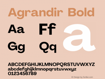 Agrandir Bold Version 2.000 Font Sample