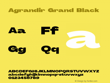 Agrandir Grand Black Version 2.000 Font Sample