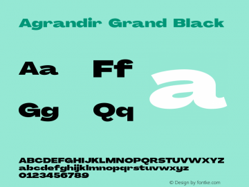 Agrandir Grand Black Version 2.000;PS 002.000;hotconv 1.0.88;makeotf.lib2.5.64775 Font Sample