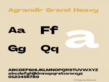 Agrandir Grand Heavy Version 2.000 Font Sample