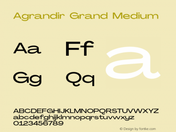 Agrandir Grand Medium Version 2.000;PS 002.000;hotconv 1.0.88;makeotf.lib2.5.64775 Font Sample