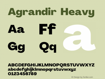 Agrandir Heavy Version 2.000 Font Sample