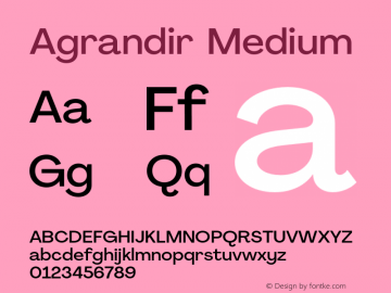 Agrandir Medium Version 2.000;PS 002.000;hotconv 1.0.88;makeotf.lib2.5.64775 Font Sample