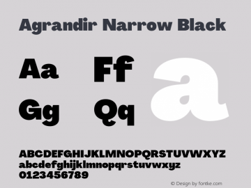 Agrandir Narrow Black Version 2.000;PS 002.000;hotconv 1.0.88;makeotf.lib2.5.64775 Font Sample