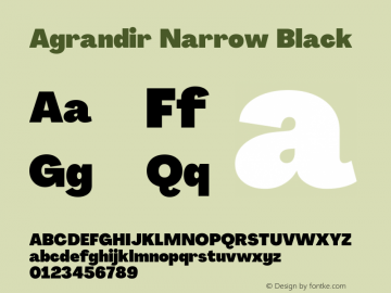 Agrandir Narrow Black Version 2.000 Font Sample