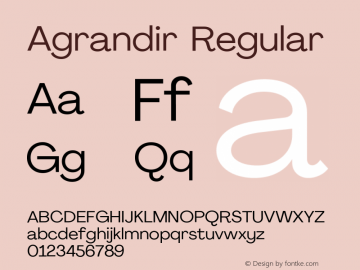 Agrandir Regular Version 2.000 Font Sample
