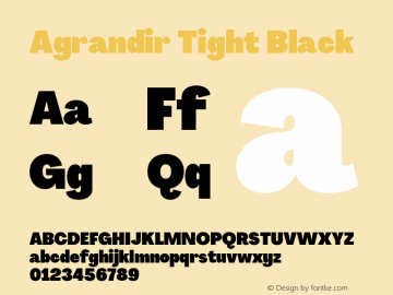 Agrandir Tight Black Version 2.000 Font Sample