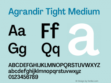 Agrandir Tight Medium Version 2.000 Font Sample
