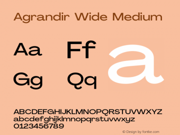 Agrandir Wide Medium Version 2.000;PS 002.000;hotconv 1.0.88;makeotf.lib2.5.64775 Font Sample