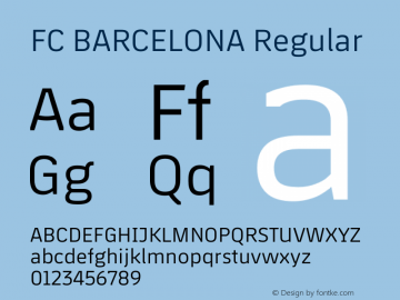 FC BARCELONA Version 1.001;PS 1.0;hotconv 16.6.51;makeotf.lib2.5.65220 Font Sample