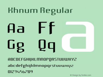 Khnum Regular Version 1.0 Font Sample