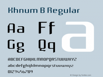 Khnum B Regular Version 1.0 Font Sample