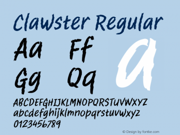 Clawster Version 1.00;January 9, 2019;FontCreator 11.5.0.2430 64-bit Font Sample